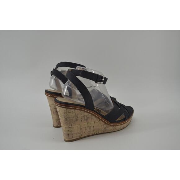 CL by Laundry Black Faux Leather Open Strapy Weaved shoes 10 - Picture 10 of 16